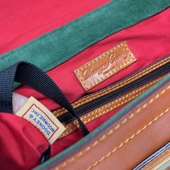 Dooney & Bourke Florentine Flap Tab Satchel Medium Ginger Italian Leather - Picture 11 of 16